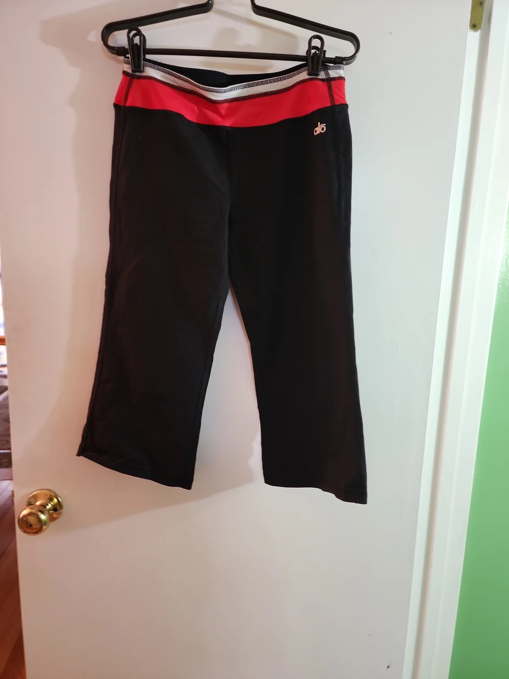 Alo Yoga Black and Red Active Capri Bottoms